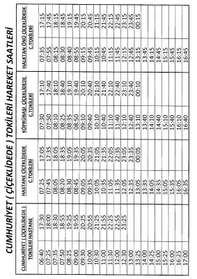 Güncel Minibüs Saatleri
