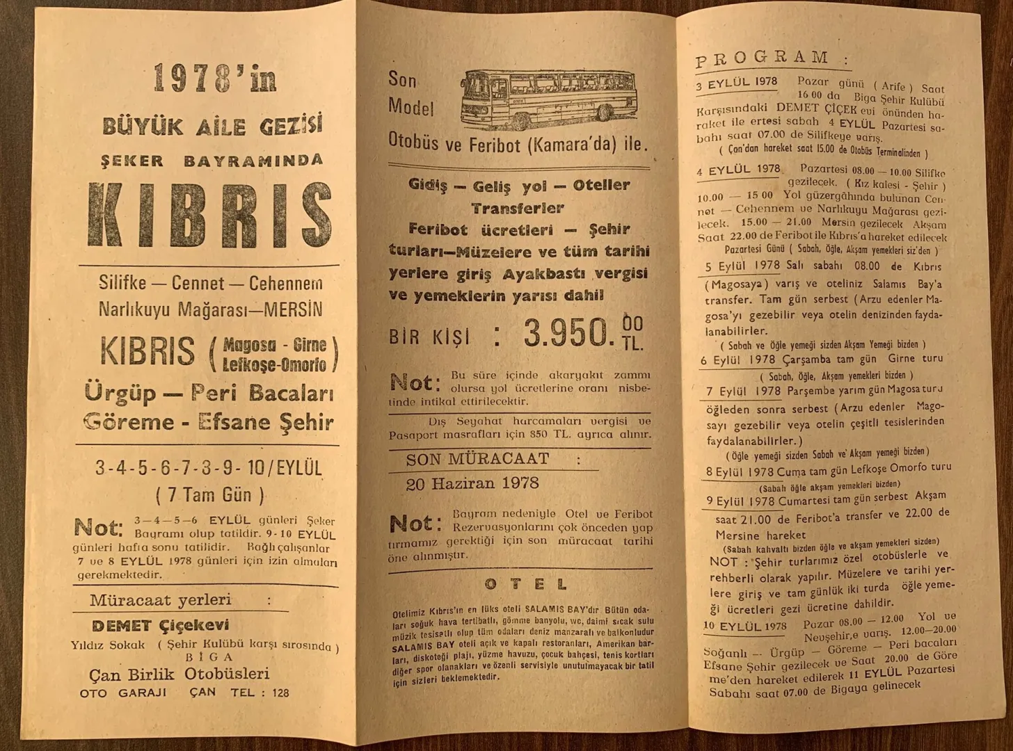 “Bir Broşürün Anlattığı Yolculuk 1978’de Biga’dan Büyük Aile Gezisi''